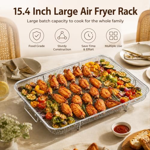 TeamFar 15.4 Inch Air Fryer Basket for Oven, Air Fryer Rack, 1 Piece - Image 5