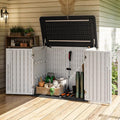 36 Cu.Ft Outdoor Storage Cabinet with High Polymer Material Outdoor Trash Can Storage Shed Waterproof Outdoor Storage Horizontal Storage Shed for Garbage Bin, Generator, and Lawnmower, White by JolyDale