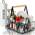 Grill Caddy with Paper Towel Holder, Picnic BBQ Condiment Utensil Organizer Caddy for Rv, Camping Accessories, Camping Essential, Camper Must Haves, Barbecue Tool Sets by GUIBUKEYAN