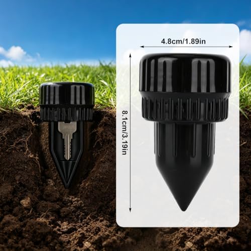 8.1x4.8cm/3.19x1.89in Sprinkler Head Head Key Hider (Black) - Image 2