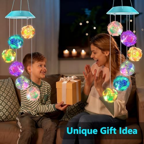 Solar Wind Chimes Outdoor,Color Changing Colorful Ball Gift for Mom Grandma - Image 6