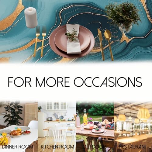 Abstract Marble Tablecloth 54x54 Inch Square Luxury Gold Blue Natural Art Table Cloth Decorations Table Cover for Party Picnic Kitchen Dinner Decor Outdoor - Image 7