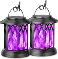 KOOPER Hanging Solar Lights Lantern , Flickering Flames Solar Outdoor Lights, Solar Lanterns Outdoor Waterproof with Bigger Panel, Lanterns Decorative Outdoor for Yard Decor, 2 Pack (Purple Light) by KOOPER
