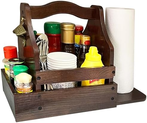 Outdoor BBQ Grill Caddy with Paper Towel Holder & Bottle Opener by Velavow