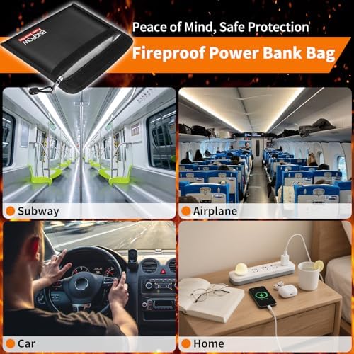 ENGPOW Fireproof Organizer Travel Safe Bag, Portable Electronic Carry Case - Image 5