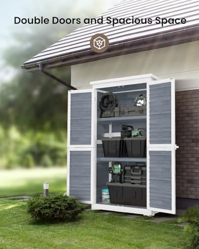 Bealife 63.2" Outdoor Storage Cabinet with Double Doors - Grey - Image 6