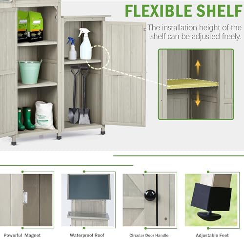 Wooden Outdoor Storage Cabinet Set - Image 5