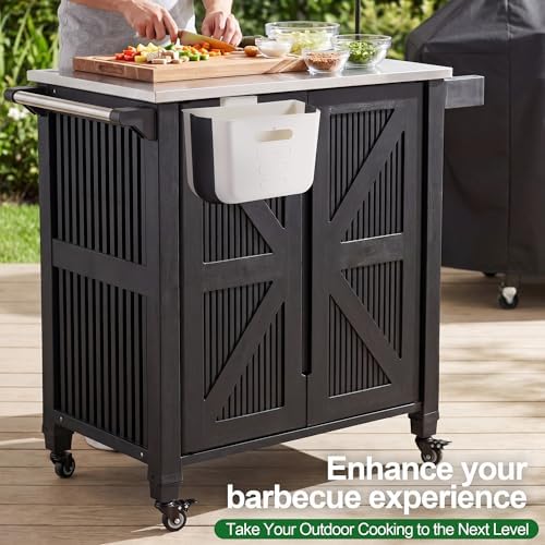 Nice C Grill Cart with Wheels, Outdoor Kitchen Island for Blackstone - Image 4