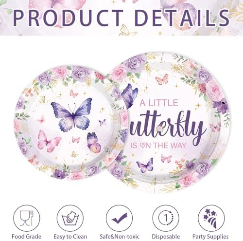 250 Pcs Butterfly Baby Shower Decorations, Serves 50 - Image 5