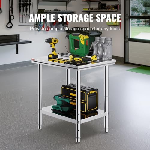Mophorn Commercial Worktable & Workstation 24 x 30 x 32 Inch Stainless Steel Work Table Heavy Duty Commercial Food Prep Work Table for Home, Kitchen, Restaurant Metal Prep Table with Adjustable Feet - Image 4