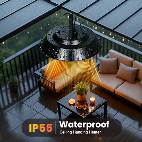 1500W Hanging Patio Heater, Ceiling-Mounted Infrared Heater - Image 4