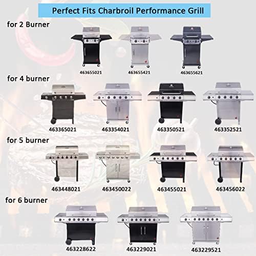 Grill Replacement Parts for Charbroil Performance 5 Burner 463448021 463450022 463451022, 4 Burner 463365021, 463366022 463352521, G325-0002-W1 Heat Plate, G327-2100-W1 Burner, Igniter, Crossover Tube - Image 2