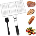 Fish Grill Basket, Lockable BBQ Grilling Basket with Basting Brush by Unknown