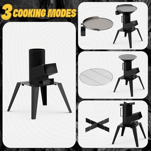 ONLYFIRE GRILLS 3-in-1 Rocket Stove Combo with Stand, Camp Stove GS345 - Image 3