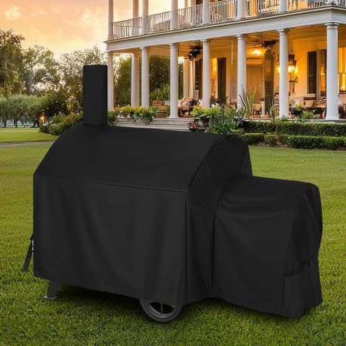 Grill Cover for Oklahoma Joe’s Highland Offset Smoker, Heavy Duty Waterproof Durable Grill Covers, Black - Image 6