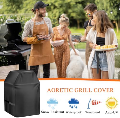 Aoretic Grill Cover, 32 inch BBQ Gas Grill Cover for Outdoor Grill, Grill Cover Barbecue Waterproof, Anti-UV for Weber Char-Broil Monument Nexgrill Spun Charbroil - Image 6