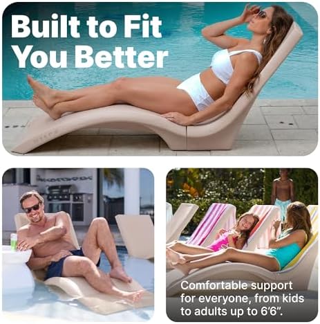Step2 Vero Pool Lounger, in-Pool Chaise Lounge Chair for Tanning Ledges up to 12 in, Outdoor Patio Chair, Weighted, Earthy Tan w/Speck - Image 6