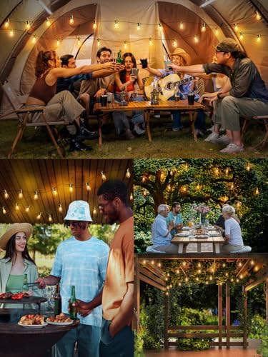 Svater Outdoor String Lights 150 FT, Patio Lights for Outside with Shatterproof Bulbs, IP65 Waterproof Commercial Grade LED Hanging Light for Backyard Bistro Market Cafe, Black - Image 4