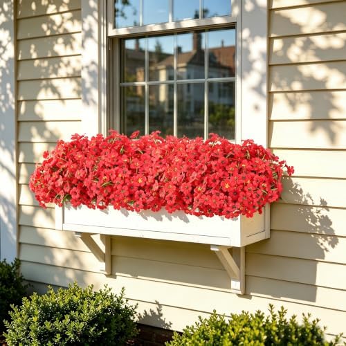 24 Bundles Artificial Flowers for Outdoors Decor, Faux Mums Plants Fake Silk Daisy Flora, UV Resistant Realistic Faux Plants Greenery for Outside Indoor Porch Patio Window Box Planter Home Decor - Image 4