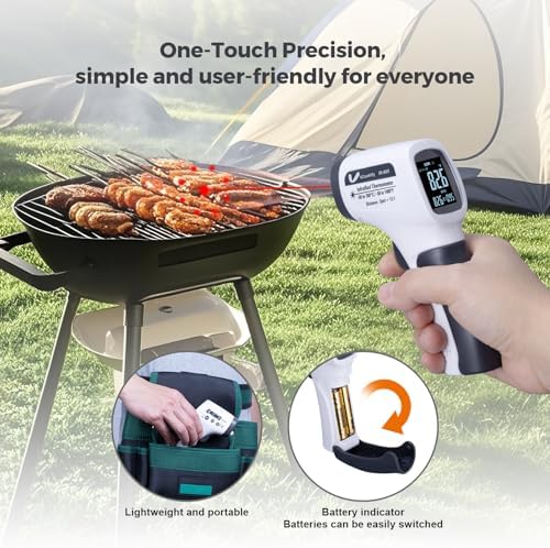 Temperature Gun for Meat,Automotive Infrared Thermometer Gun with Ring Laser DS12:1,Digital Thermal Gun with Adjustable Emissivity&High/Low Alarm,-58~1400℉IR Temp Gun for Engine,Brakes&HVAC - Image 6