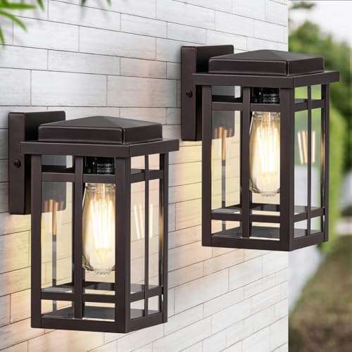 9.76'' Outdoor Wall Light Fixtures 2 Packs, Porch Lights Lantern by MYHXQ