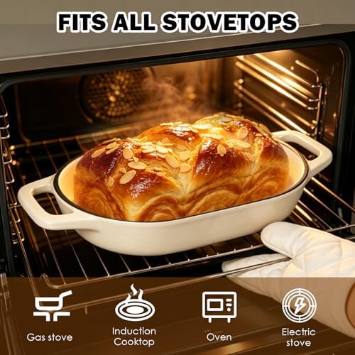 Wdmiya Dutch Oven for Sourdough Bread Baking, Shallow Base & Dome Lid 5 QT - Image 5