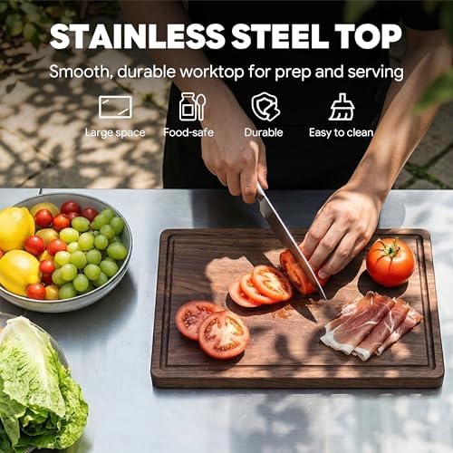 Feasto Outdoor Kitchen Island, 74" x 26" Grill Table - Image 6