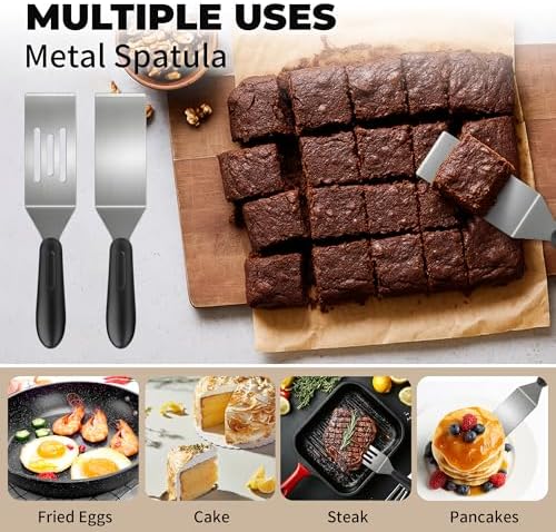 Stainless Steel Mini Spatula (4PC),Small Turners for Cake Brownies Pancakes - Image 4