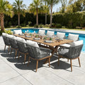 LayinSun 11 Pieces Outdoor Patio Dining Set, Aluminium Rectangular Dining Table and Wicker Rattan Chairs Set for Outside Backyard, Poolside by LayinSun
