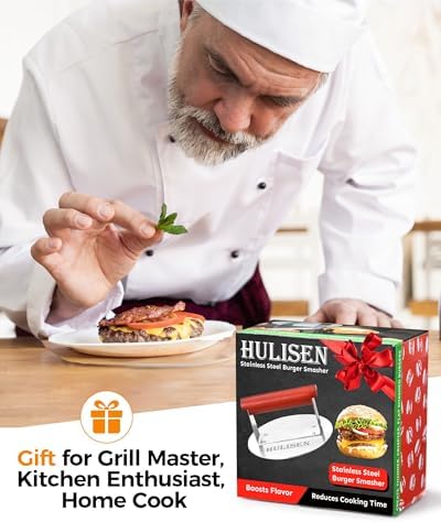 HULISEN Stainless Steel Burger Press, 6.2-Inch Round Burger Smasher - Image 7
