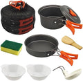 7Pcs Camping Pan Set - Backpack Cookware Pot and Pans Set, Survival Cooking Kit for Hiking, Picnic by RETOONGKING