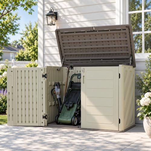 Macrout 25 Cu Ft Outdoor Storage Cabinet, Waterproof Resin Shed SU5437 - Image 3