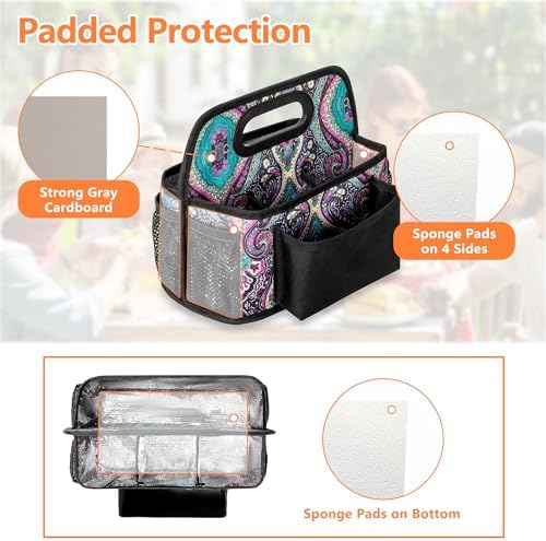 HODRANT Paper Plate Organizer with 4 Rooms for Cup Fork Spoon Napkin - Image 2