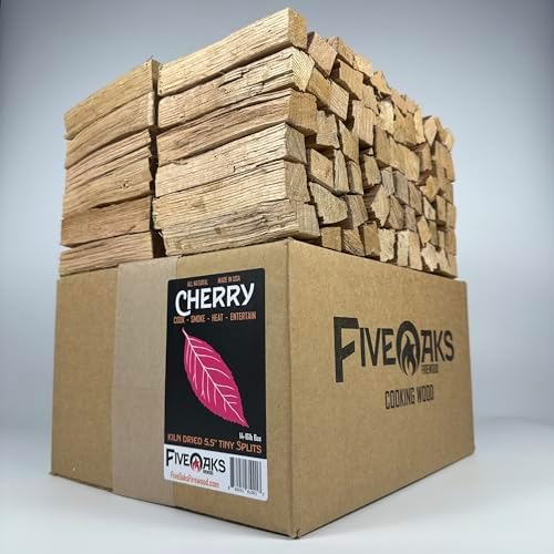 Kiln Dried Cherry Pizza Oven Wood, Mini 5 Inch Cooking Wood for Ooni, Gozney, Bertello Pizza Ovens - Approx 13lbs Product of USA (1,000 Cubic Inches) by Unknown