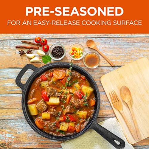 Commercial Chef 2-Qt. Saucepan with Lid, Pre-Seasoned Cast Iron, CHCI20 - Image 2