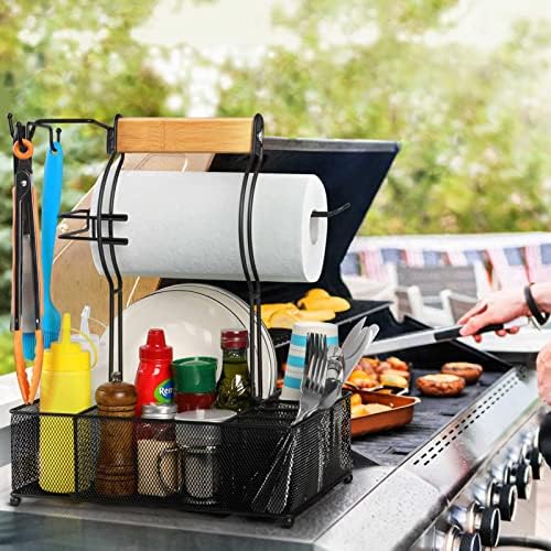 FANGSUN Grill Caddy, BBQ Caddy with Paper Towel Holder for Outdoor Grilling - Image 2