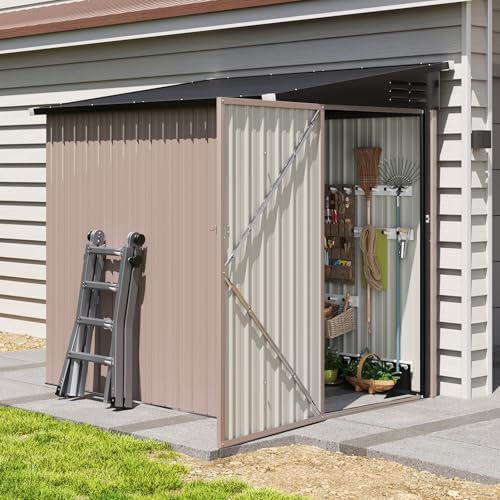 6'x4' Lean to Shed Galvanized Steel Storage Shed by Breezestival