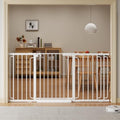 Extra Wide Baby Gate with Door 53.4-62 Inch Pressure Mounted, Auto Close Child Baby Gates for Doorways No Drill, Walk Through Dog Gate Indoor for The House, White by Unknown