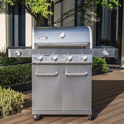 Monument Grills Larger 4-Burner Propane Gas Grills Stainless Steel Cabinet Style with Accessory Kit(5 items), Outdoor Use - Image 6
