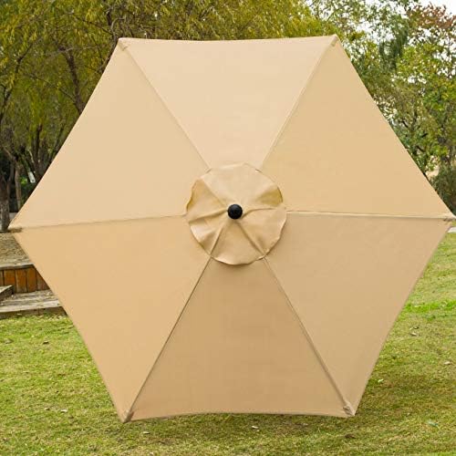 Sunnyglade 7.5' Patio Umbrella Outdoor Table Umbrella Tilt Crank Tan - Image 3