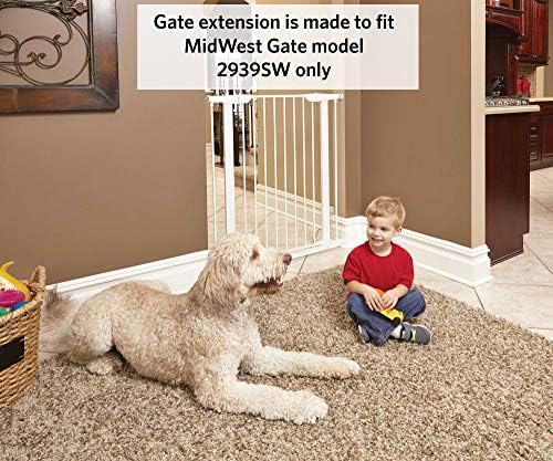 MidWest Homes for Pets Steel Pet Gate Extension; Pet Gate Extension Measures 3' Wide x 39' High in Soft White (Fits MW Model # 2939SW) - Image 3