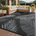 GENIMO Outdoor Rug, Waterproof Plastic Rugs for Patio, 8'x10' Black Grey by GENIMO
