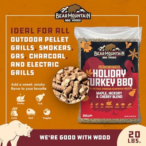 Bear Mountain Maple, Hickory & Cherry Pellets for Smoker & Grill, 20lb Bag - Image 3
