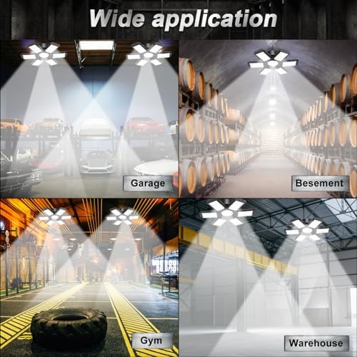 AUDLES Garage Lights 2 Pack, Garage Lights Ceiling LED 20000LM 6500K - Image 6