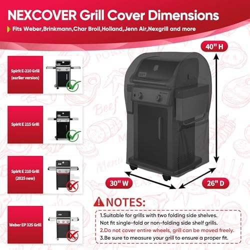 NEXCOVER Grill Cover, 30 Inch Waterproof BBQ Cover, 600D Heavy Duty Gas Grill Cover, Fade Resistant, Weather Resistant, Rip Resistant Barbecue Cover for Weber,Brinkmann, Char Broil, Holland, Jenn Air - Image 2