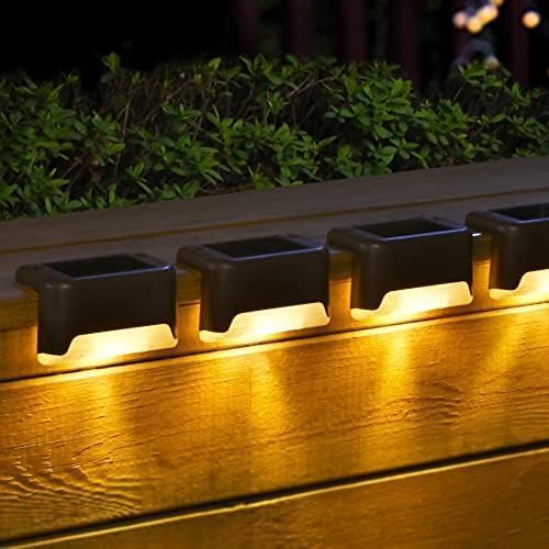 SOLPEX Solar Deck Lights Outdoor 24 Pack,Step Light Waterproof,Warm White by Solpex