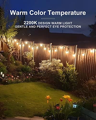 Lightdot 298FT Outdoor String Lights, LED Bistro String Lights with Shatterproof ST38 Vintage Bulbs, 2200K Dimmable, Waterproof Hanging Lights for Porch, Deck, Garden, Backyard, Balcony - ETL Listed - Image 5