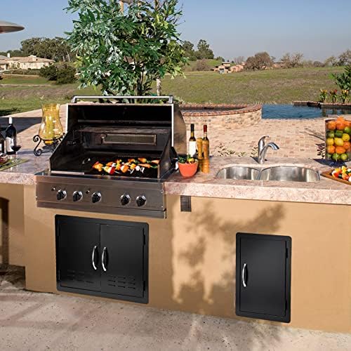 Stanbroil 17" x 23" Access Door for Outdoor Kitchen, Black Steel - Image 7