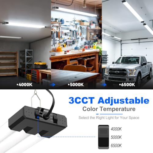 JESLED LED Shop Lights 4FT 7500LM, 3CCT & 3 Wattage Adjustable, ETL - Image 3