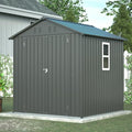 Thanaddo 6x6 ft Metal Outdoor Storage Shed,Metal Steel Utility Tool Shed Storage House with Window and Floor Kit for Backyard Garden Patio Lawn Black by Thanaddo